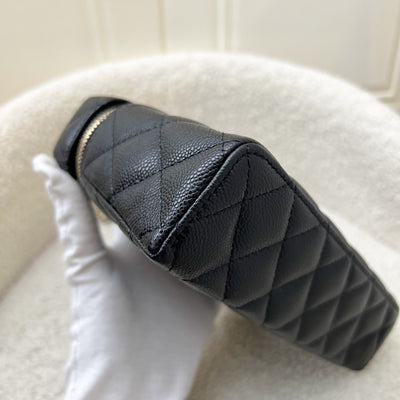 Chanel 25C Vanity / Clutch with Chain (LP Style Bag) in Black Caviar and LGHW (Model: AP4385)