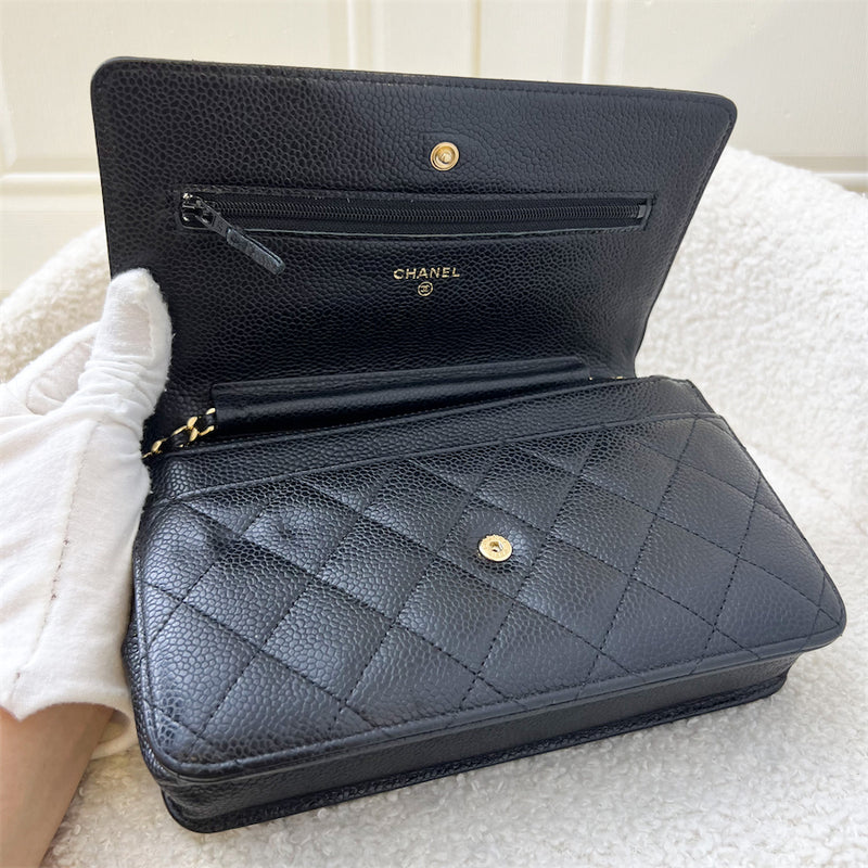 Chanel Classic Wallet on Chain WOC in Black Caviar and GHW