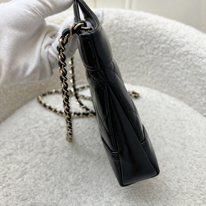 Chanel 31 Nano Shopping Bag in 25P Black Shiny Calfskin and LGHW (Model: AP3656)