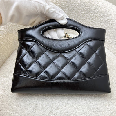 Chanel 31 Nano Shopping Bag in 25P Black Shiny Calfskin and LGHW (Model: AP3656)