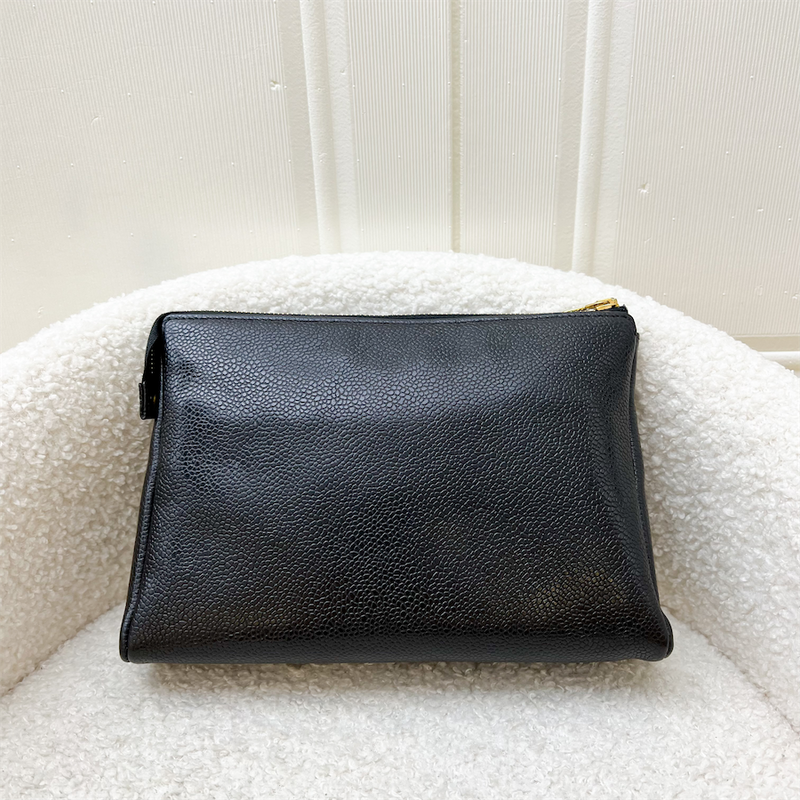 Chanel Vintage Pouch in Black Caviar and GHW