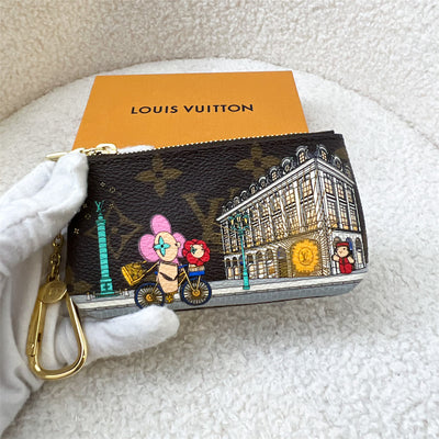 LV Key Cles Pouch in Christmas Animation 2022 "Vivienne in Paris" Monogram Canvas GHW