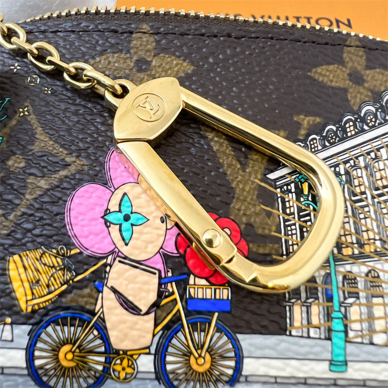 LV Key Cles Pouch in Christmas Animation 2022 "Vivienne in Paris" Monogram Canvas GHW