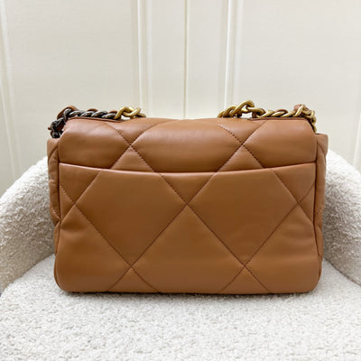 Chanel 19 Small Flap in 22S Caramel Lambskin and 3-tone HW (Model: AS1160)