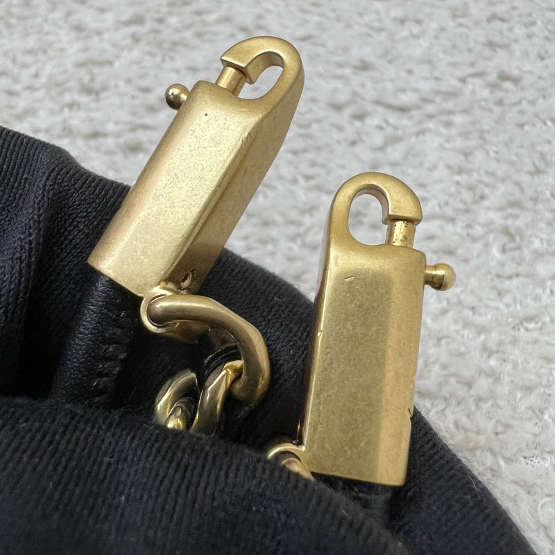 Chanel 22 Mini Hobo Handbag in 24S Striped Black and White Shiny Calfskin and AGHW (Detachable Strap)