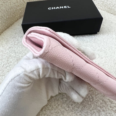 Chanel 22S Snap Card Holder in Light Pink Caviar LGHW