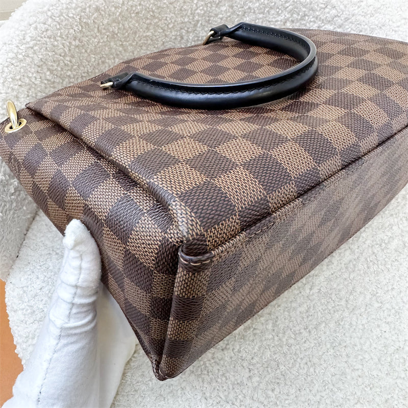 LV Odeon Tote PM Black in Damier Ebene Canvas and GHW
