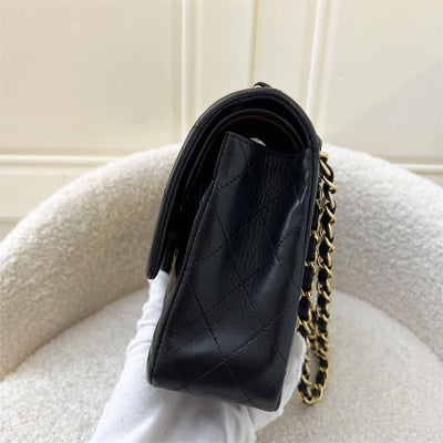 Chanel Medium Classic Flap CF in Black Lambskin and 24K GHW