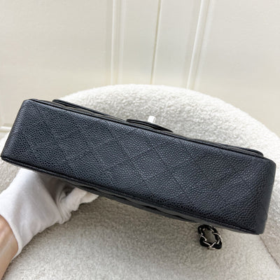 Chanel Medium Classic Flap CF in Black Caviar and SHW (Model: A01112)