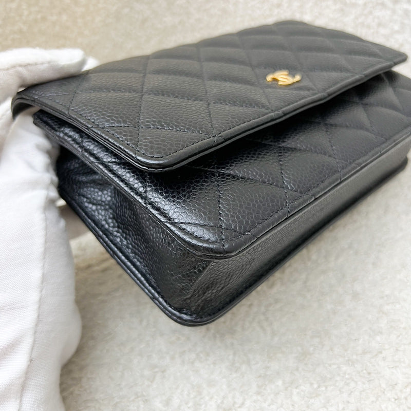 Chanel Classic Wallet on Chain WOC in Black Caviar and GHW