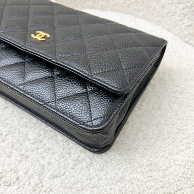Chanel Classic Wallet on Chain WOC in Black Caviar and GHW