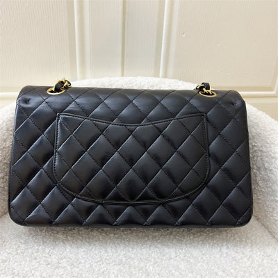 Chanel Medium Classic Flap CF in Black Lambskin and 24K GHW