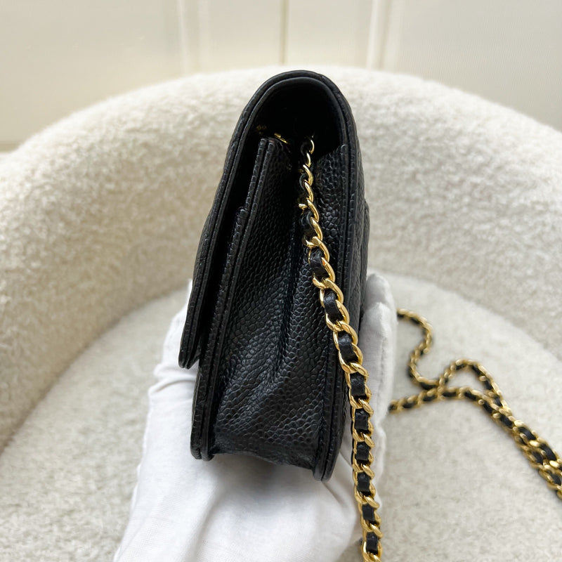 Chanel Classic Wallet on Chain WOC in Black Caviar and GHW