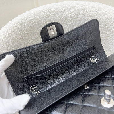 Chanel Medium Classic Flap CF in Black Caviar and SHW (Model: A01112)