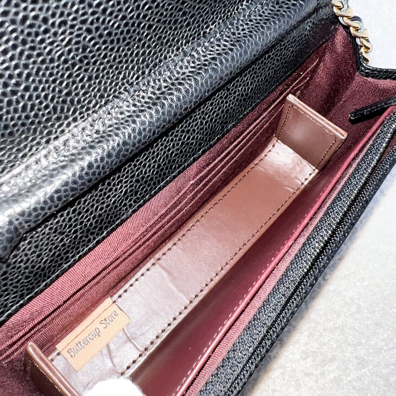 Chanel Classic Wallet on Chain WOC in Black Caviar and GHW