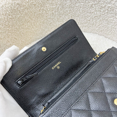 Chanel Classic Wallet on Chain WOC in Black Caviar and GHW