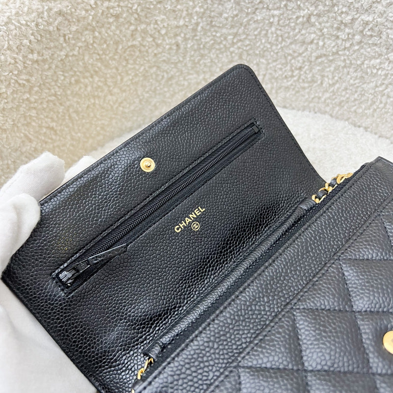 Chanel Classic Wallet on Chain WOC in Black Caviar and GHW