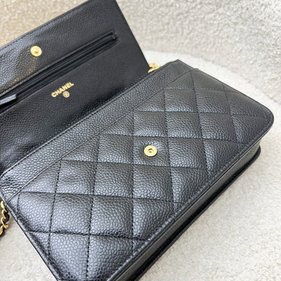 Chanel Classic Wallet on Chain WOC in Black Caviar and GHW