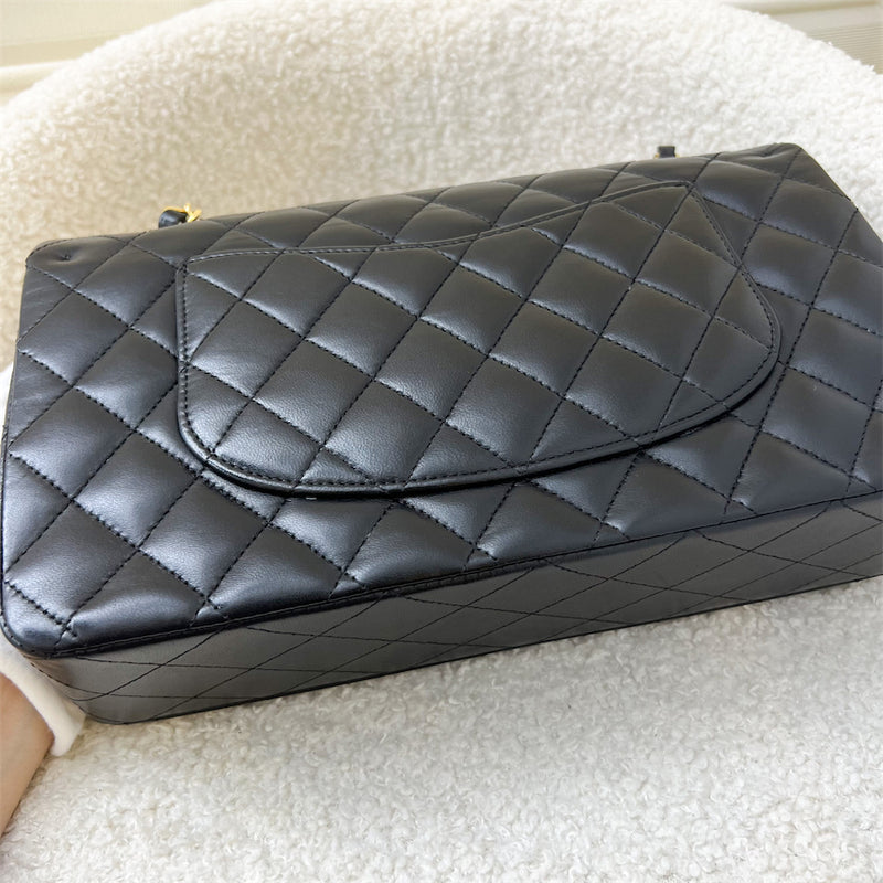 Chanel Medium Classic Flap CF in Black Lambskin and 24K GHW