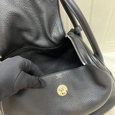 Hermes Lindy 30 in Noir Black Clemence Leather and PHW