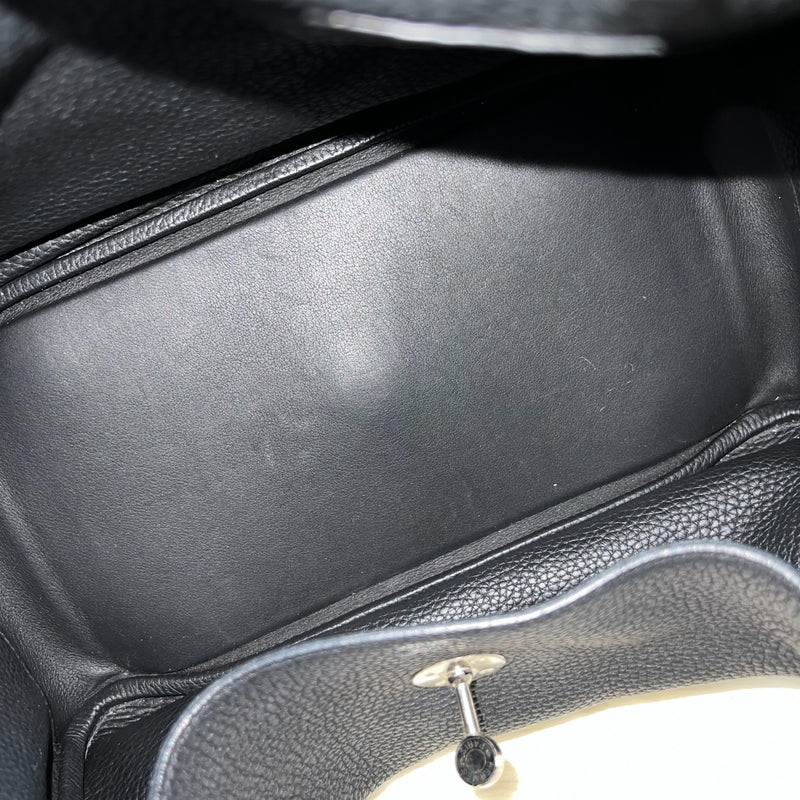 Hermes Lindy 30 in Noir Black Clemence Leather and PHW
