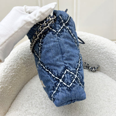 Chanel 22 Mini Hobo Bag in 24P Denim Fabric and SHW (Model: AS3980)