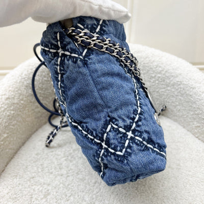 Chanel 22 Mini Hobo Bag in 24P Denim Fabric and SHW (Model: AS3980)