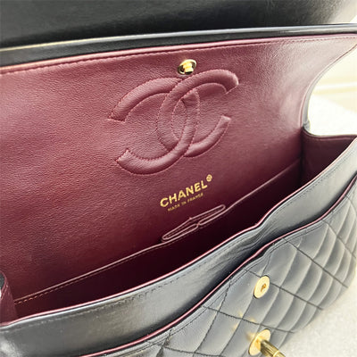 Chanel Medium Classic Flap CF in Black Lambskin and 24K GHW