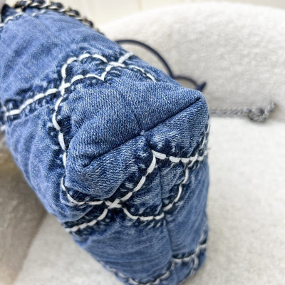 Chanel 22 Mini Hobo Bag in 24P Denim Fabric and SHW (Model: AS3980)