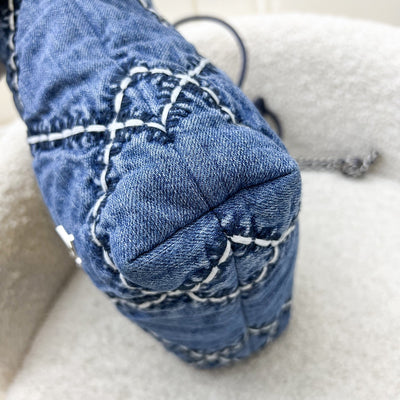Chanel 22 Mini Hobo Bag in 24P Denim Fabric and SHW (Model: AS3980)
