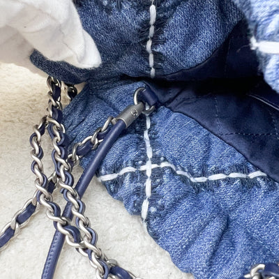 Chanel 22 Mini Hobo Bag in 24P Denim Fabric and SHW (Model: AS3980)