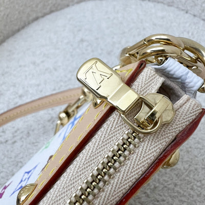 LV Louis Vuitton x Takashi Murakami Pochette Accessoires in Multicolore Blanc Monogram Canvas and GHW (Model: M13404)