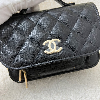 Chanel Mini / Micro Business Affinity Flap / WOC in Black Caviar LGHW