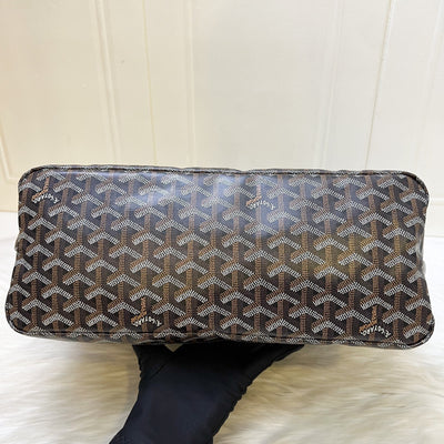 [Local Set - Apr 2025] Goyard Boheme PM Hobo Bag in Black Signature Goyardine Canvas with Red / White Striped Stamp (Premarquage Bandes) on the Small Pouch