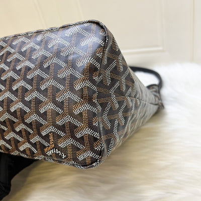 [Local Set - Apr 2025] Goyard Boheme PM Hobo Bag in Black Signature Goyardine Canvas with Red / White Striped Stamp (Premarquage Bandes) on the Small Pouch