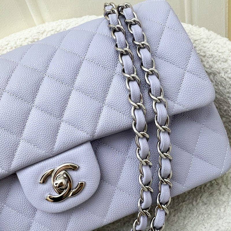 Chanel Medium Classic Flap CF in 21K Lilac Caviar and SHW (Model: A01112)