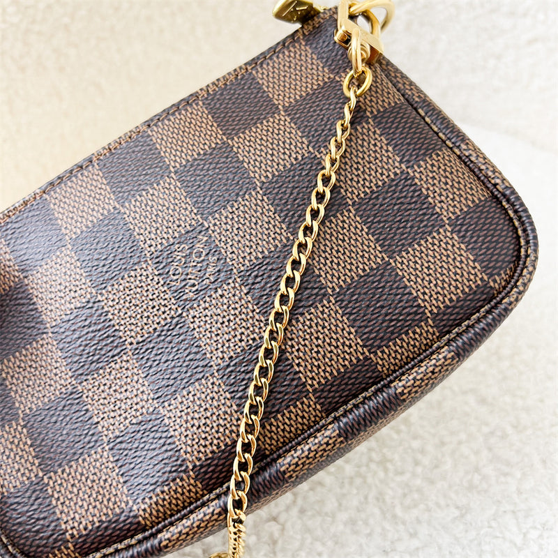 LV Mini Pochette Accessoires in Damier Ebene Canvas GHW