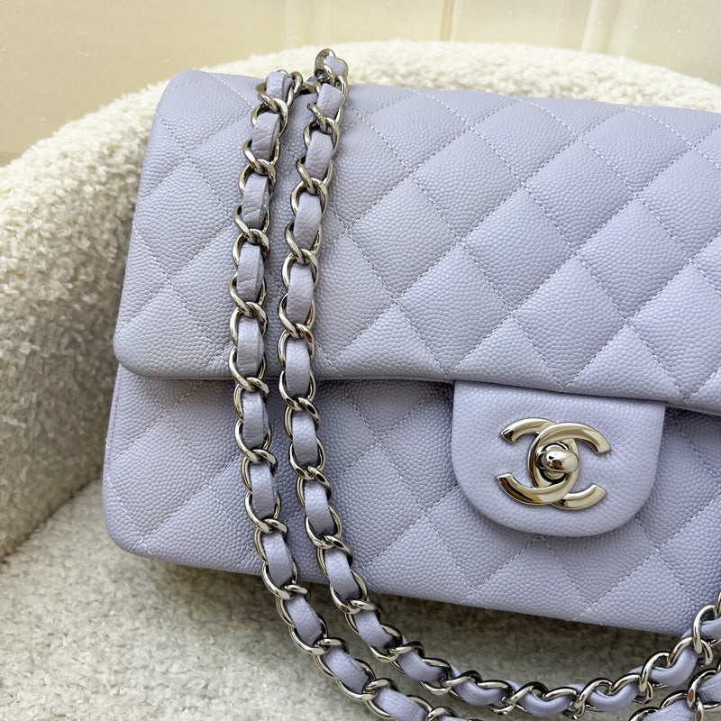 Chanel Medium Classic Flap CF in 21K Lilac Caviar and SHW (Model: A01112)