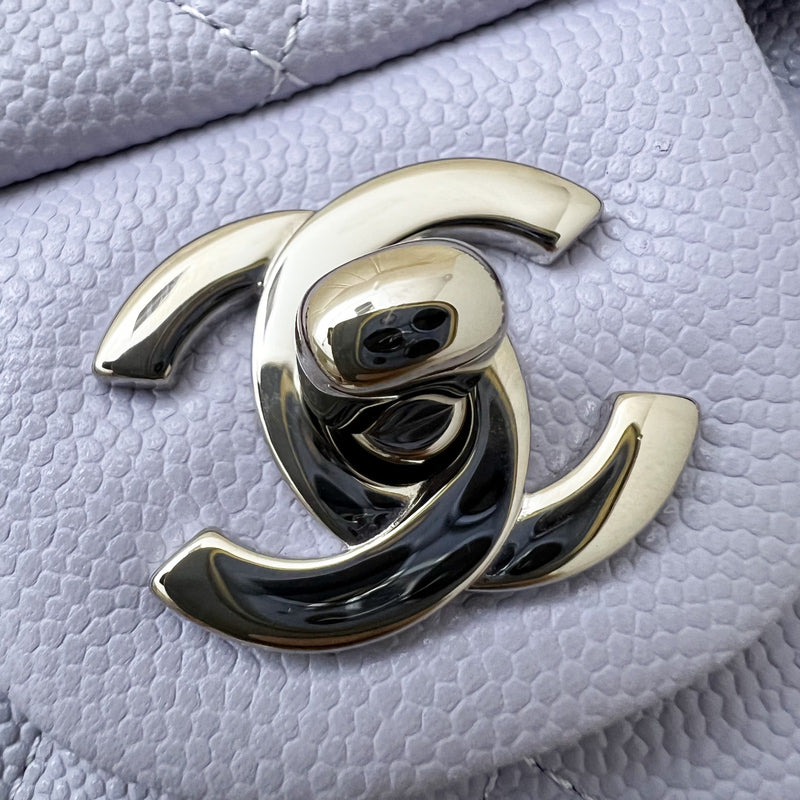 Chanel Medium Classic Flap CF in 21K Lilac Caviar and SHW (Model: A01112)