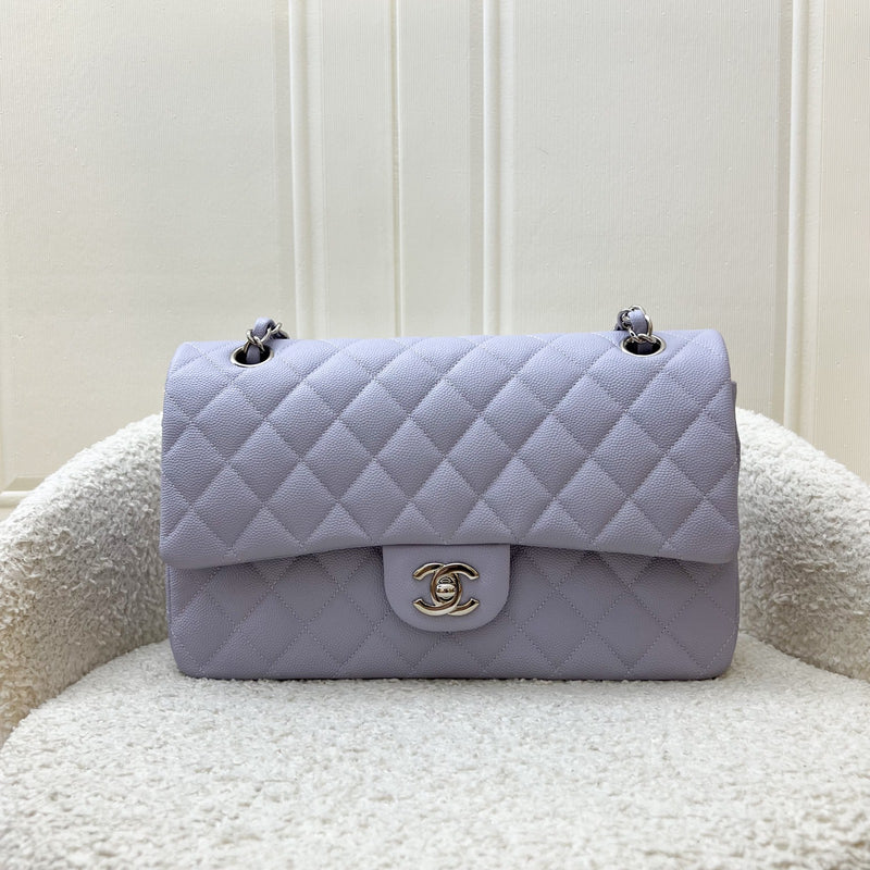 Chanel Medium Classic Flap CF in 21K Lilac Caviar and SHW (Model: A01112)