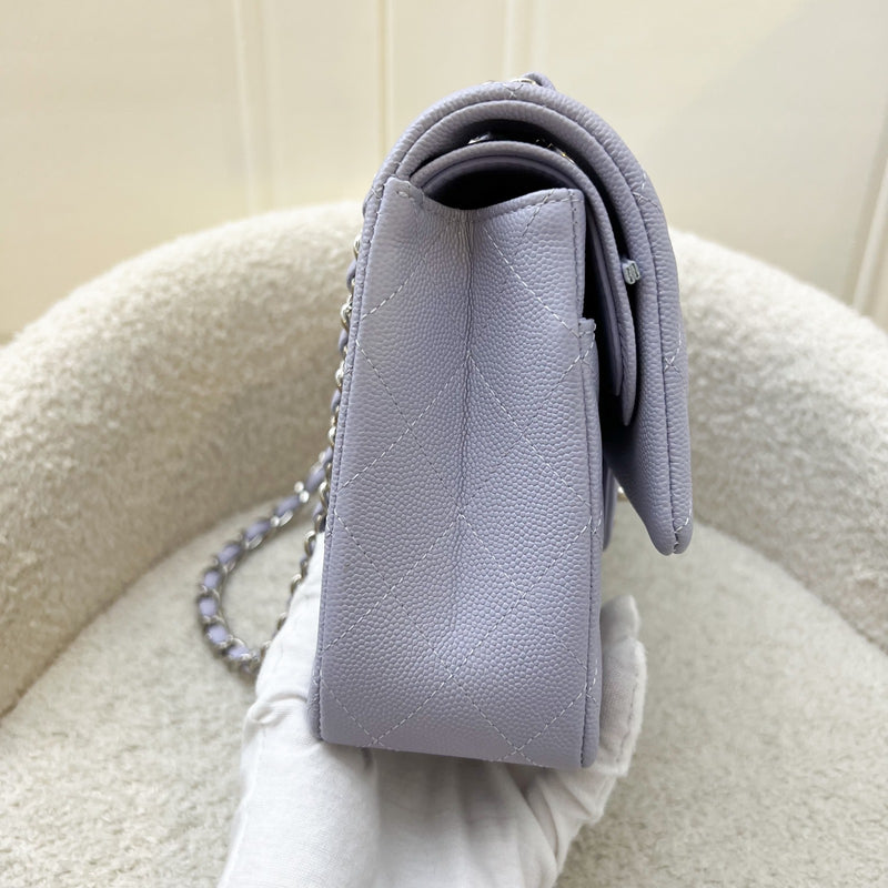 Chanel Medium Classic Flap CF in 21K Lilac Caviar and SHW (Model: A01112)