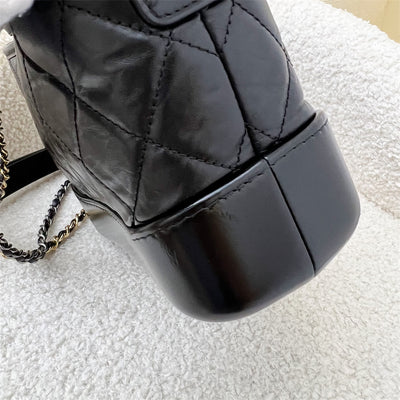 Chanel Small Gabrielle Hobo in Black Distressed Calfskin and 3 tone HW