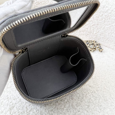 Chanel Top Handle Mini Vanity in 22A Grey Lambskin LGHW