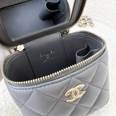 Chanel Top Handle Mini Vanity in 22A Grey Lambskin LGHW