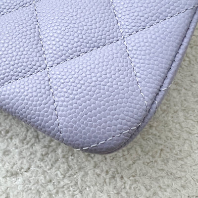 Chanel Medium Classic Flap CF in 21K Lilac Caviar and SHW (Model: A01112)