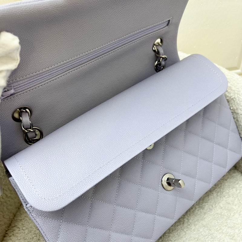 Chanel Medium Classic Flap CF in 21K Lilac Caviar and SHW (Model: A01112)