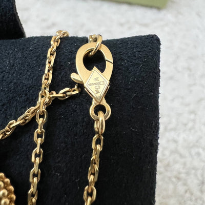 Van Cleef & Arpels VCA Vintage Alhambra Tiger Eye Pendant Necklace in 18K Yellow Gold (Ref: VCARD38600)