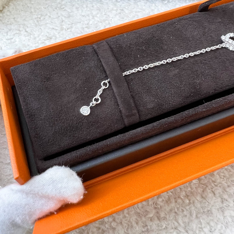 Hermes Finesse Bracelet Paved with Diamonds in 18K White Gold