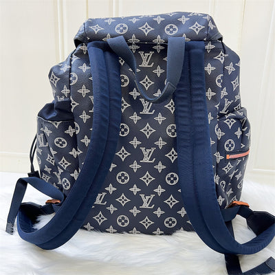 LV Limited Edition Discovery Upside Down Backpack in Navy Canvas