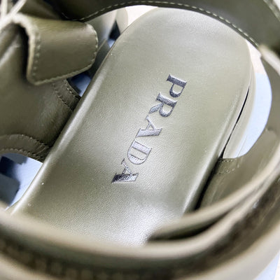 Prada Chunky Sandals in Nappa Leather with Velcro Fasteners Sz 37